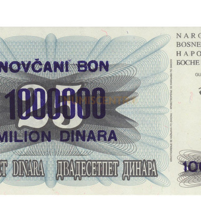 1000000 Dinara - Bosnia Herzegovina 1993 Nova