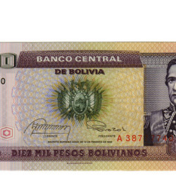 10000 Pesos - Bolivia 1984