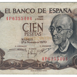 100 Pesetas Espanha 1970 MBC