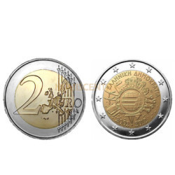 2 Euros 10 Aniversário da Moeda Euro Grécia 2012