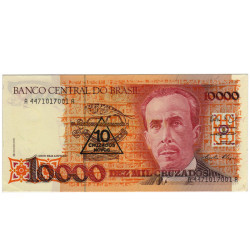 10.000 Cruzados - Brasil 1990 c/carimbo