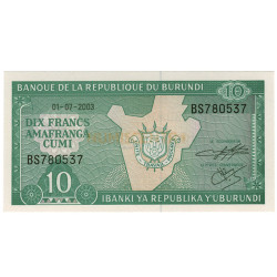 10 Francos - Burundi 2003