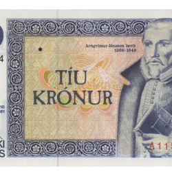 10 krónur - Islandia 1961 Nova