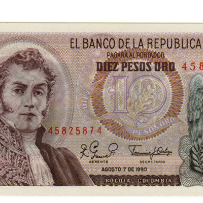 10 Pesos - Colombia 1980