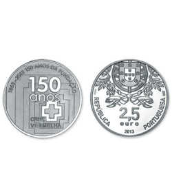 Moeda 2,5€ Comemorativa 2,5 euros 150 Anos da Fund. Cruz Vermelha Prata Proof 2013