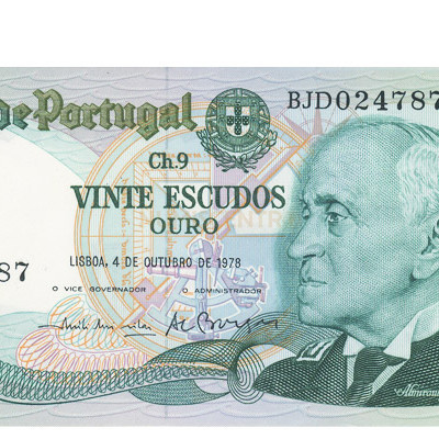 20 Escudos - Portugal 4-10-1978 Bela
