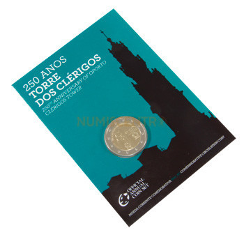 2 Euros 250 Anos torre dos Clerigos Portugal 2013 BNC