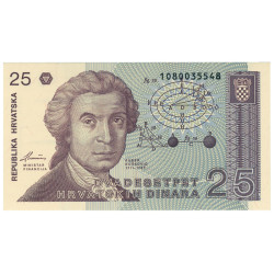 25 Dinara - Croacia 1991 Nova