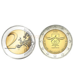 2 Euros 60 Aniversário Direitos Humanos Bélgica 2008