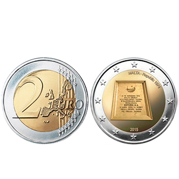 2 Euros 41 Anos República 1974 - Malta 2015