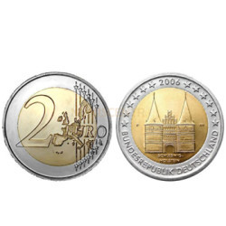 2 Euros Holstentor Alemanha 2006 A