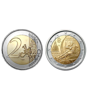 2 Euros Jogos Olimpicos Inverno Turim Itália 2006