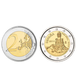 2 Euros Parque Guell Gaudi Espanha 2014