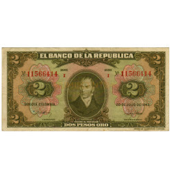 2 Pesos - Colombia 1943