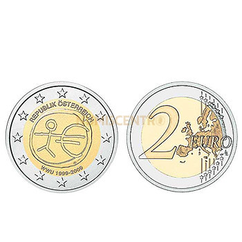 2 Euros 10 Aniversário da UEM Austria 2009