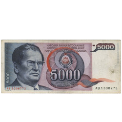 5000 Dinara - Jugoslavia 1985