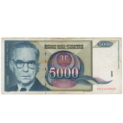 5000 Dinara - Jugoslavia 1992