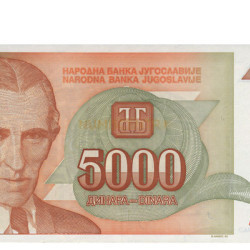 5000 Dinara - Jugoslavia 1993