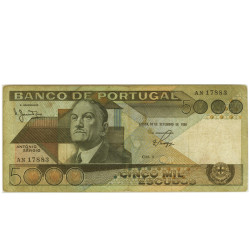 5000 Escudos - Portugal 1980-86 Bela