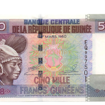 5000 Francs - Republica da Guine 1998 Nova