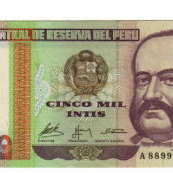 5000 Intis - Peru 1988