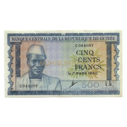 500 Francs - Republica da Guine 1960 MBC