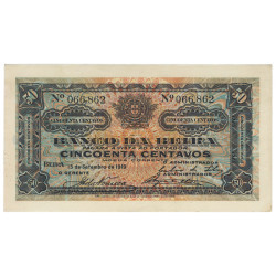 50 Centavos - Portugal 15-9-1919 Bela
