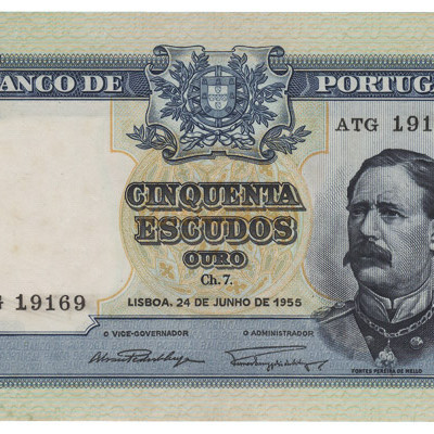 50 Escudos - Portugal 24-6-1955 Bela
