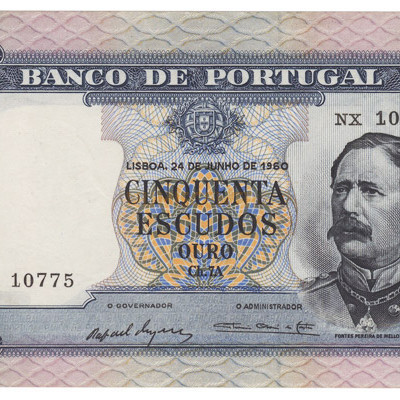 50 Escudos - Portugal 24-6-1960 Bela