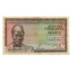 50 Francs - Republica da Guine 1960 MBC