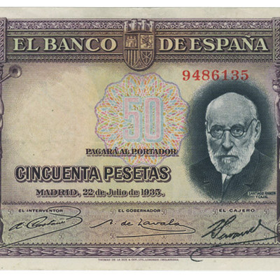 50 Pesetas Espanha 1935 MBC+