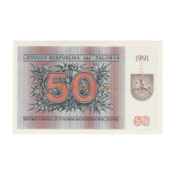 50 Talonas - Lituania 1991