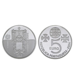 Moeda 5€ Convento de Cristo de Tomar 2004 Prata