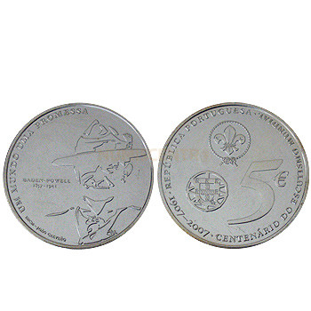 Moeda 5€ Centenário do Escutismo Mundial 2007 Prata