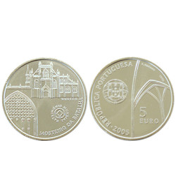 Moeda 5€ Mosteiro da Batalha 2005 Prata