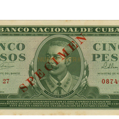 5 Pesos Specimen - Cuba 1964