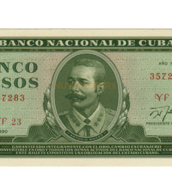 5 Pesos - Cuba 1990