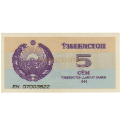 5 Sum - Uzbequistao 1992
