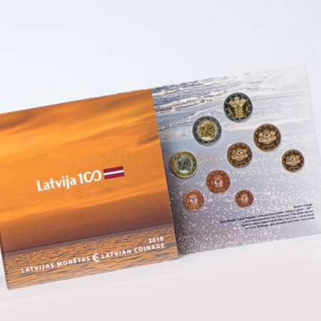 BNC Letónia 2018 Carteira c/9 Moedas c/2€ Comem.