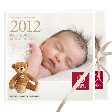 Carteira Bébé - Áustria 2012 (c/9 moedas 1 cent a 2€ normais e 2€ comemorativa)