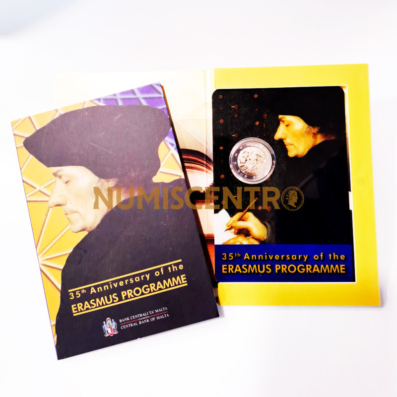 Moeda 2 Euros 35º Aniversário Programa Erasmus Malta 2022 (Coincard)