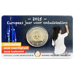 Moeda 2 Euros Ano Europeu para o Desenvolvimento - Belgica 2015 (Coincard)