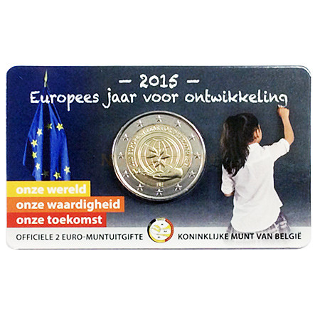 Moeda 2 Euros Ano Europeu para o Desenvolvimento - Belgica 2015 (Coincard)