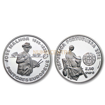 Moeda 2,5€ Comemorativa Jose Malhoa 2012 Prata Proof