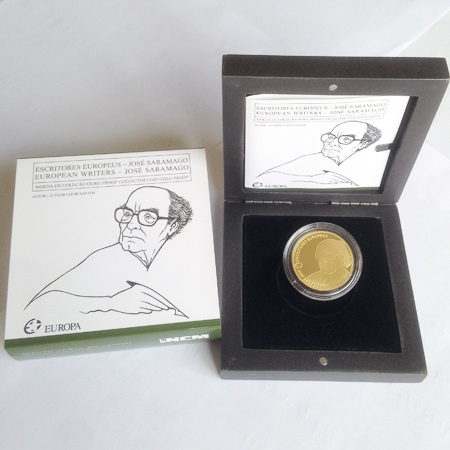 Moeda 2,5€ Comemorativa José Saramago Ouro Proof 2013