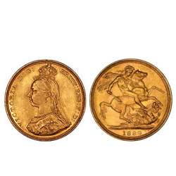 Moeda Libra Ouro victoria Coroada