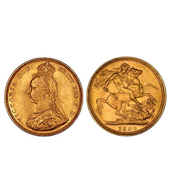 Moeda Libra Ouro victoria Coroada