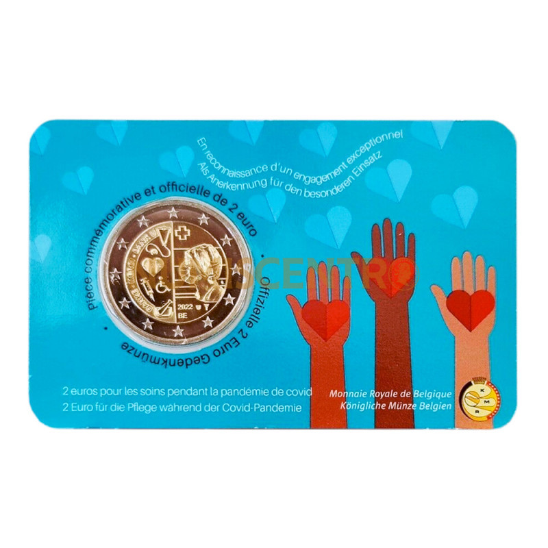 Moeda 2 Euro Profissionais de Saúde Bélgica 2022 (Coincard)