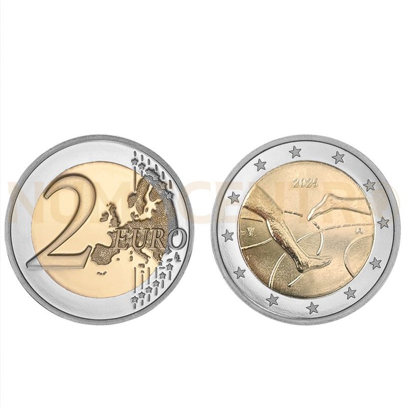 Moeda 2 Euro 100 Anos do Atletismo Finlândia 2025 Coincard
