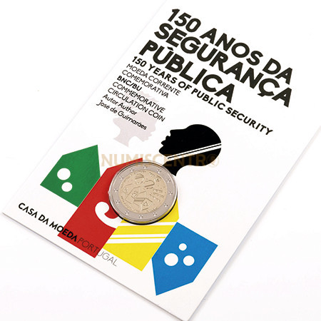 Moeda 2 Euro Portugal 2017 150 Anos da PSP (BNC) Sem Cor